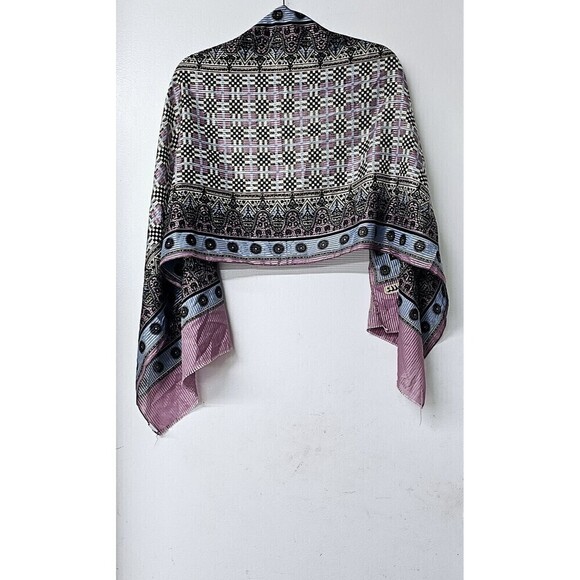 MINELLI Gray Pink Beautiful Geometrical Rectangular Scarf 20" × 58" - Picture 2 of 5